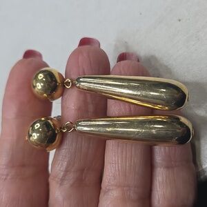 Gold tone dangle earrings
